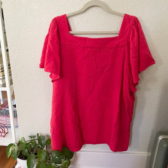 Ava & Viv Red Flowy Blouse - Picture 2 of 5